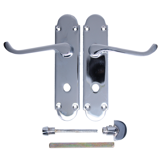 EPSOM Bathroom Plate Door Handles Polished Chrome