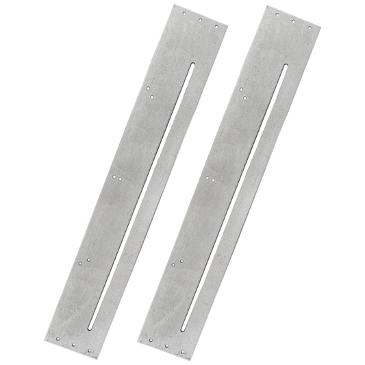 Garage Door Slotted Fixing Plates To Suit Retractable Lifting Gear (1 Pair) Universal