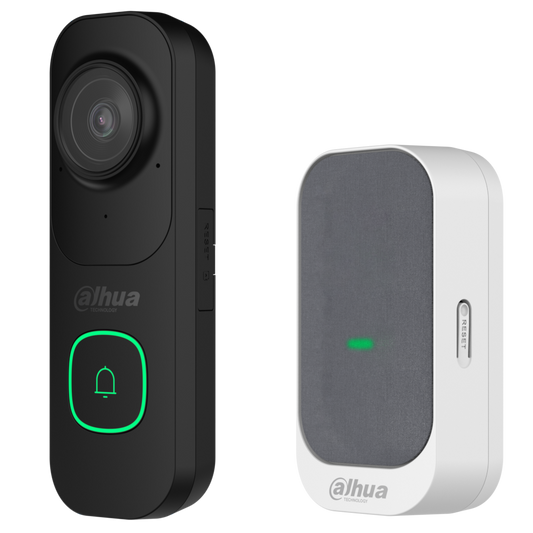 DAHUA Wired Video Doorbell & Wi-Fi Chime VDKP01 & Grey VDKP01-BG - Black