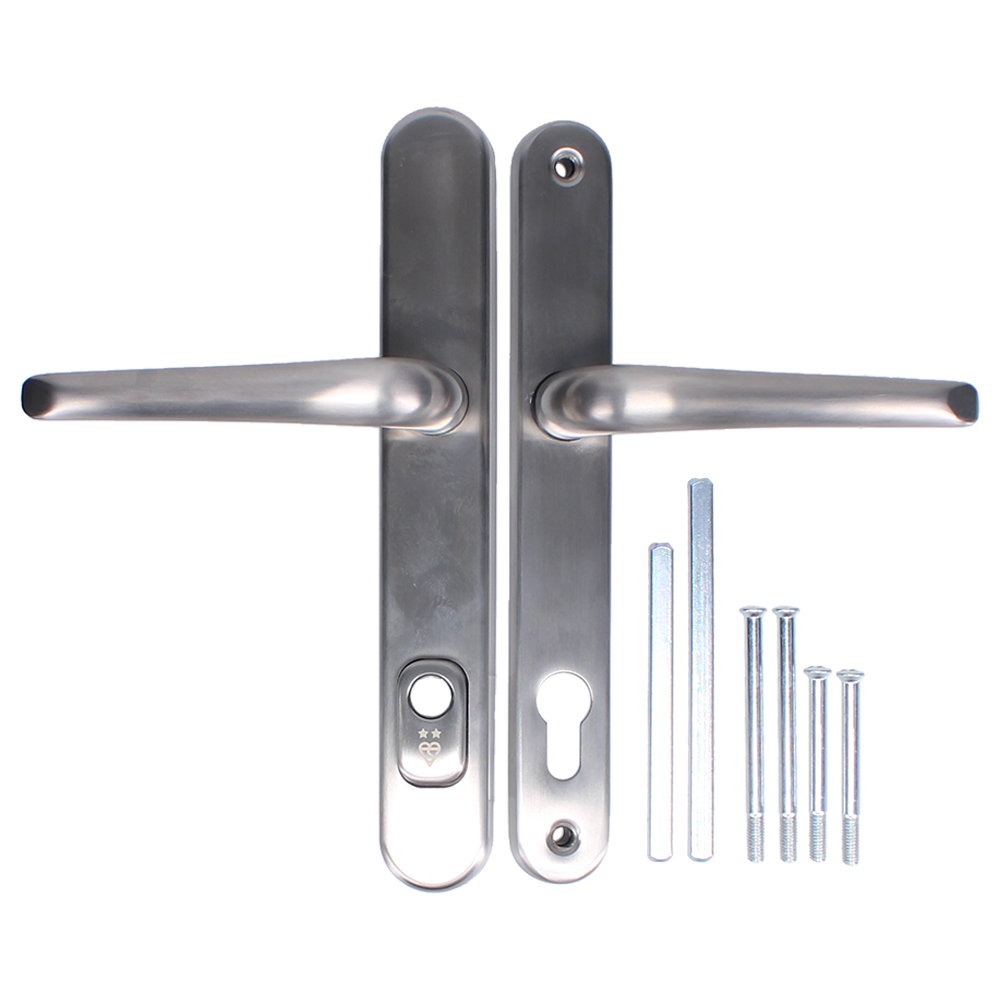 DYNAMIC TS007 2 Star Lever/Lever Security Door Handle Brushed Steel