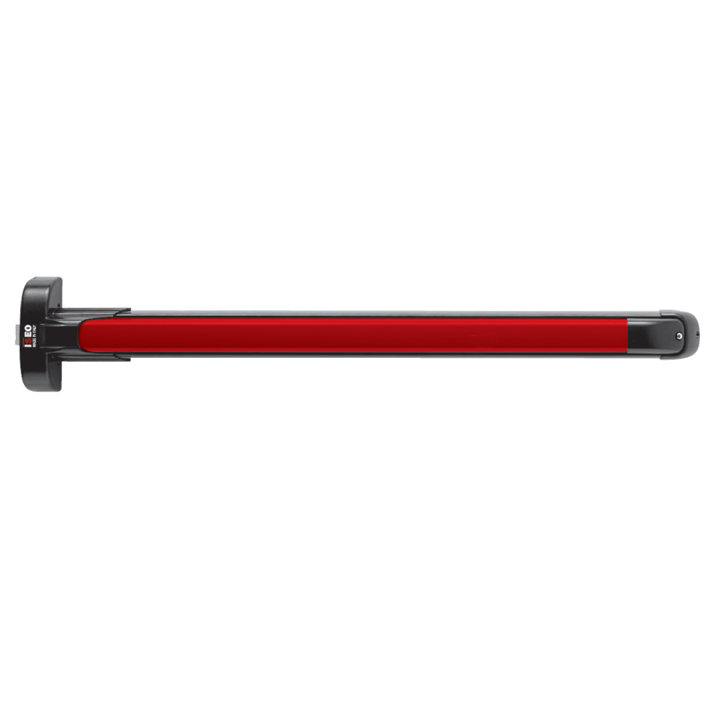 ISEO Push Rim Panic Exit Bar 1300mm - Black With Red Bar
