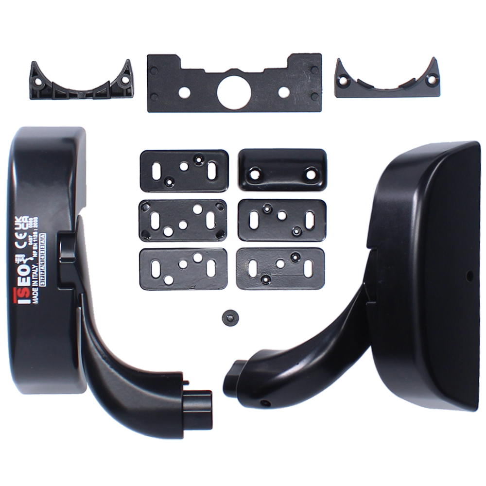 ISEO Idea Base Modular Panic Exit Device Lateral Locking Zamac Non Self Locking Latch 9411000505 - Black