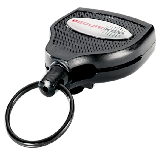 SECURIKEY Super 48 Retractor Key Cord With Clip Fixing 900mm Cord Spring Clip Fix - Black