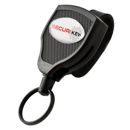 SECURIKEY Super 48 Retractor Key Cord With Leather Belt Loop Fixing 1200mm Belt Loop Fix - Black