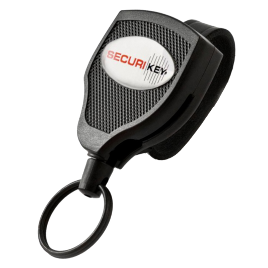 SECURIKEY Super 48 Retractor Key Cord With Leather Belt Loop Fixing 1200mm Belt Loop Fix - Black