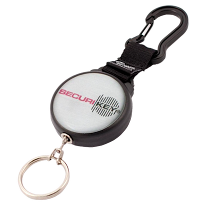 SECURIKEY Secur-It Retractor Key Chain With Karabiner Fixing 600mm SS Chain Karabiner Fix - Black