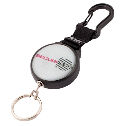 SECURIKEY Secur-It Retractor Key Chain With Karabiner Fixing 600mm SS Chain Karabiner Fix - Black