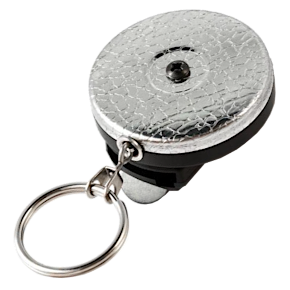 SECURIKEY RSP Retractor Key reel With Spinner Fixing 600mm Chain Spinner Fixing - Black & Chrome