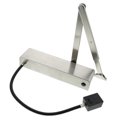 BRITON 3934 Electromagnetic Hold Open/Swing Free Door Closer Size 3-4 Stainless Steel - Silver
