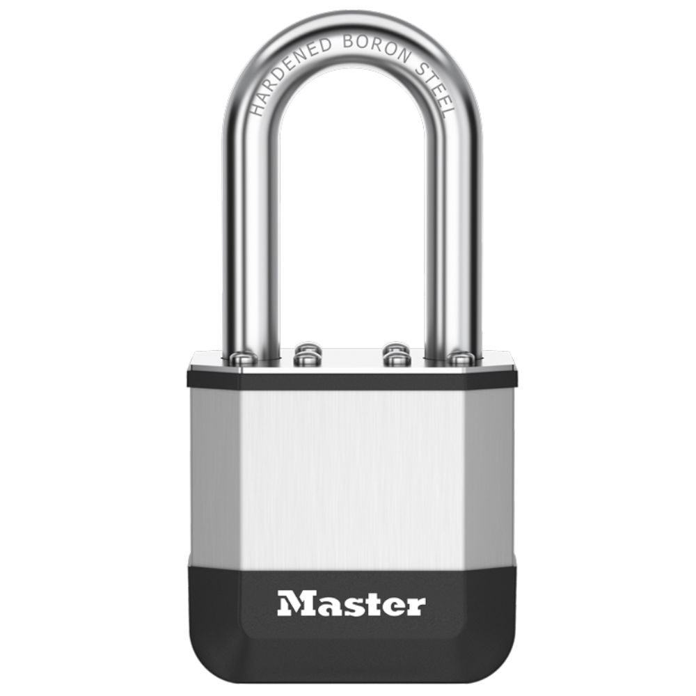 MASTER LOCK Elite Laminated Padlock Long Shackle 44mm Keyed to Differ 38mm LS - Silver