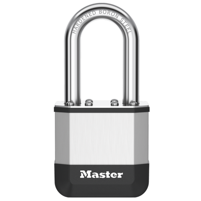 MASTER LOCK Elite Laminated Padlock Long Shackle 44mm Keyed to Differ 38mm LS - Silver