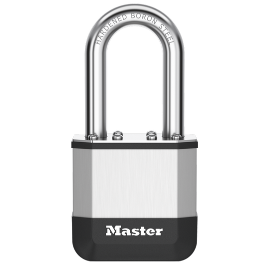 MASTER LOCK Elite Laminated Padlock Long Shackle 44mm Keyed to Differ 38mm LS - Silver