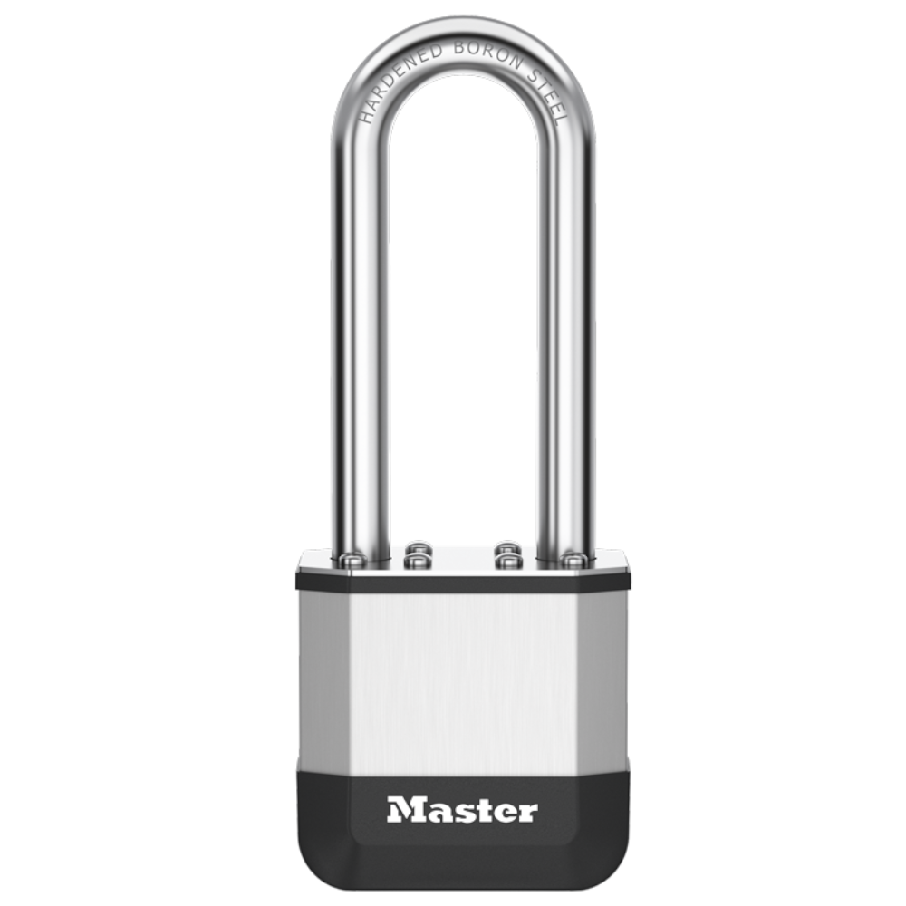 MASTER LOCK Elite Laminated Padlock Long Shackle 44mm Keyed to Differ 64mm LS - Silver