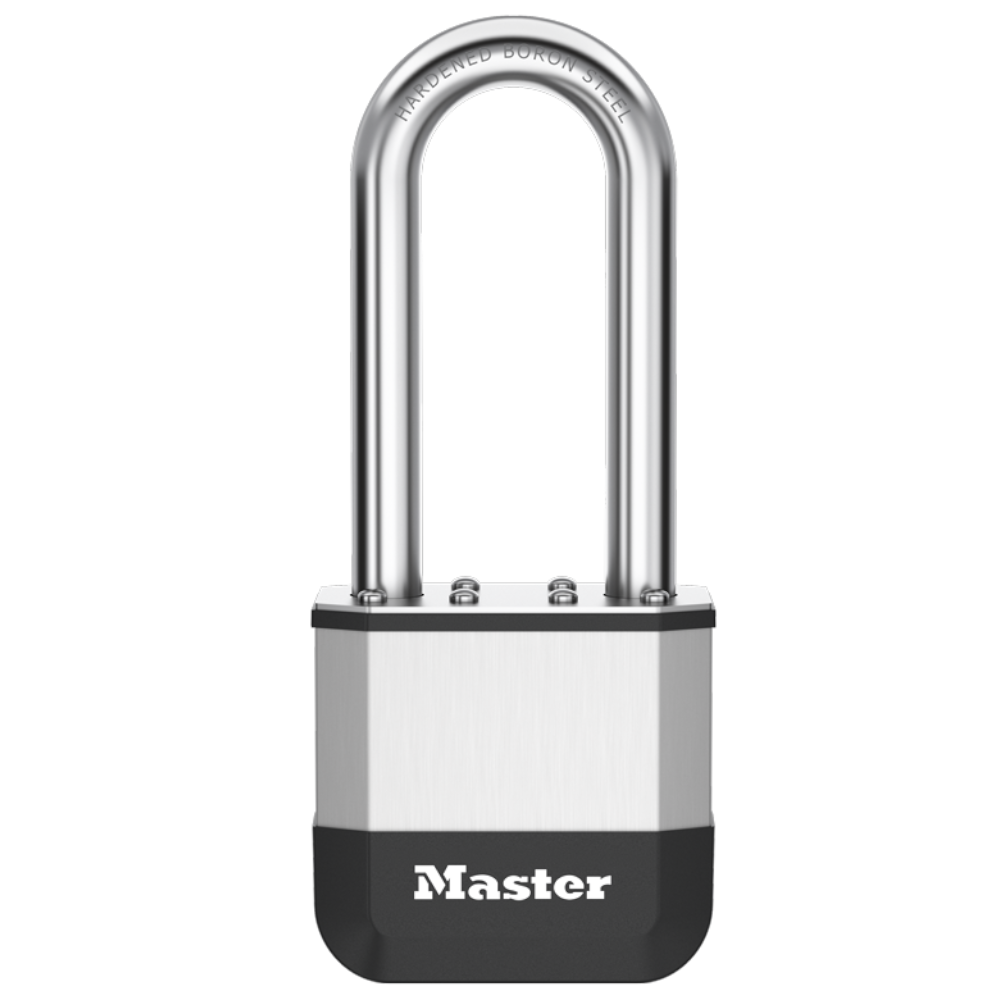 MASTER LOCK Elite Laminated Padlock Long Shackle 51mm Keyed to Differ 64mm LS - Silver