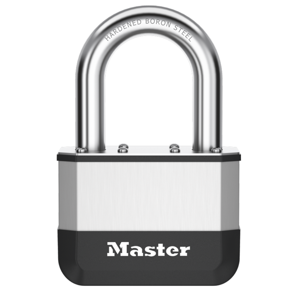 MASTER LOCK Elite Laminated Padlock Long Shackle 67mm Keyed to Differ 38mm LS - Silver