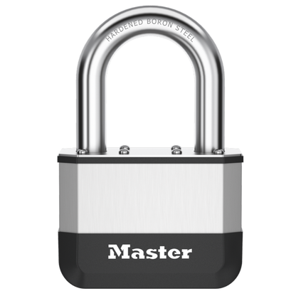 MASTER LOCK Elite Laminated Padlock Long Shackle 67mm Keyed to Differ 38mm LS - Silver