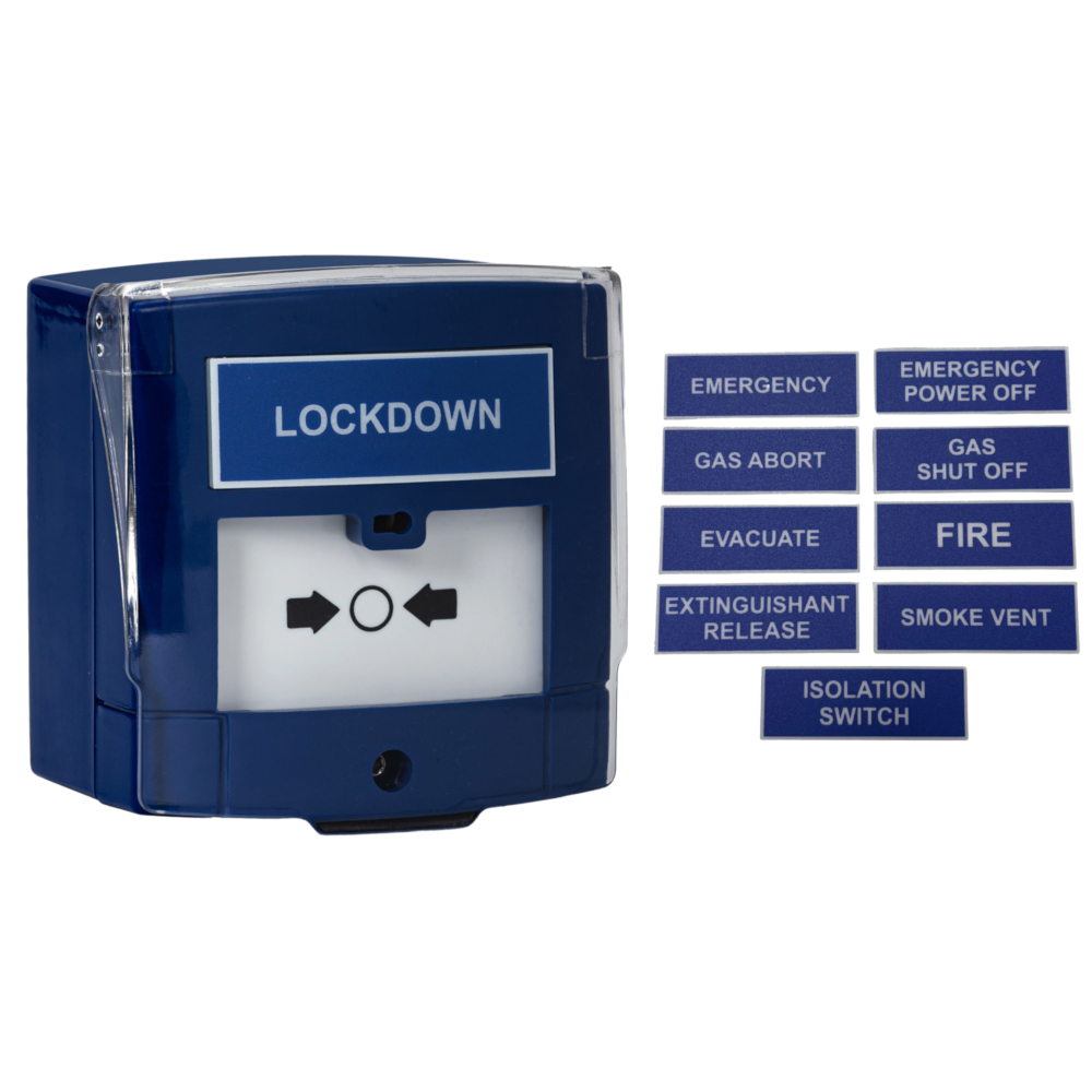 RGL Call Point Blue Manual Double Pole With Legend Inserts B-MCP-2N Double Pole - Blue