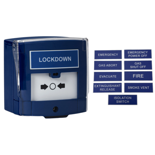 RGL Call Point Blue Manual Double Pole With Legend Inserts B-MCP-2N Double Pole - Blue