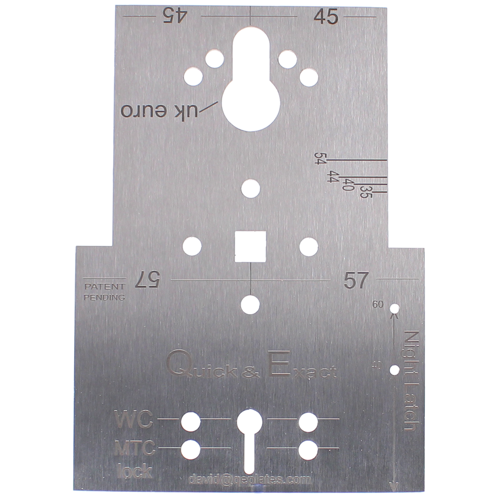 QE Door Lock Latch & Nightlatch Template Jig Stainless Steel