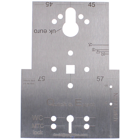 QE Door Lock Latch & Nightlatch Template Jig Stainless Steel