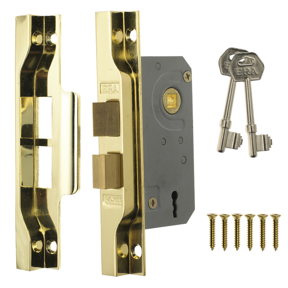 ERA 2 Lever Rebated Sashlock 77mm - Brass