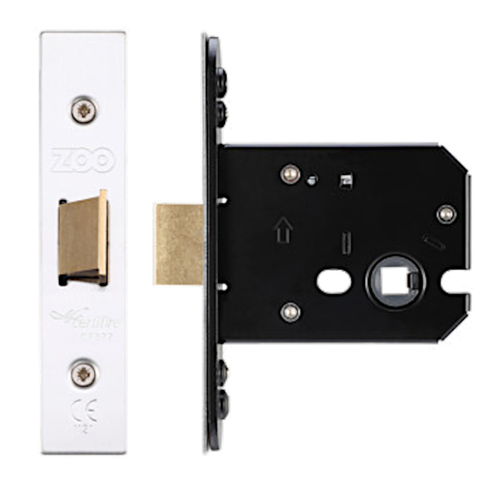 ZOO Flat Latch 76mm C/W Stainless Steel Forend & Strike ZUKF76SS Satin Stainless Steel