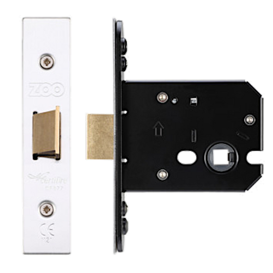 ZOO Flat Latch 76mm C/W Stainless Steel Forend & Strike ZUKF76SS Satin Stainless Steel