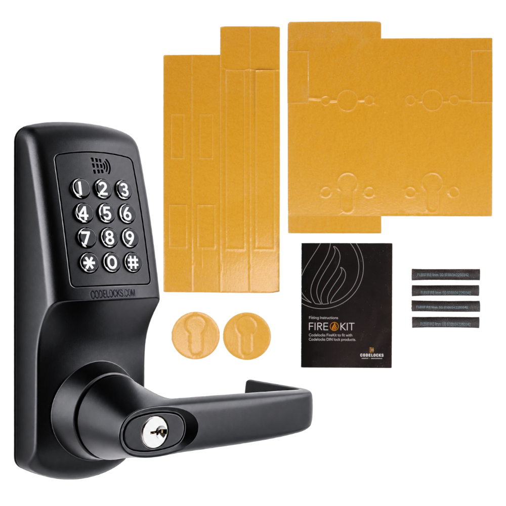 CODELOCKS CL5520CC Connect Share Smart Digital Lock With Netcode & Mortice Sashlock CL5520CC Connect Share With Fire Pack - Black