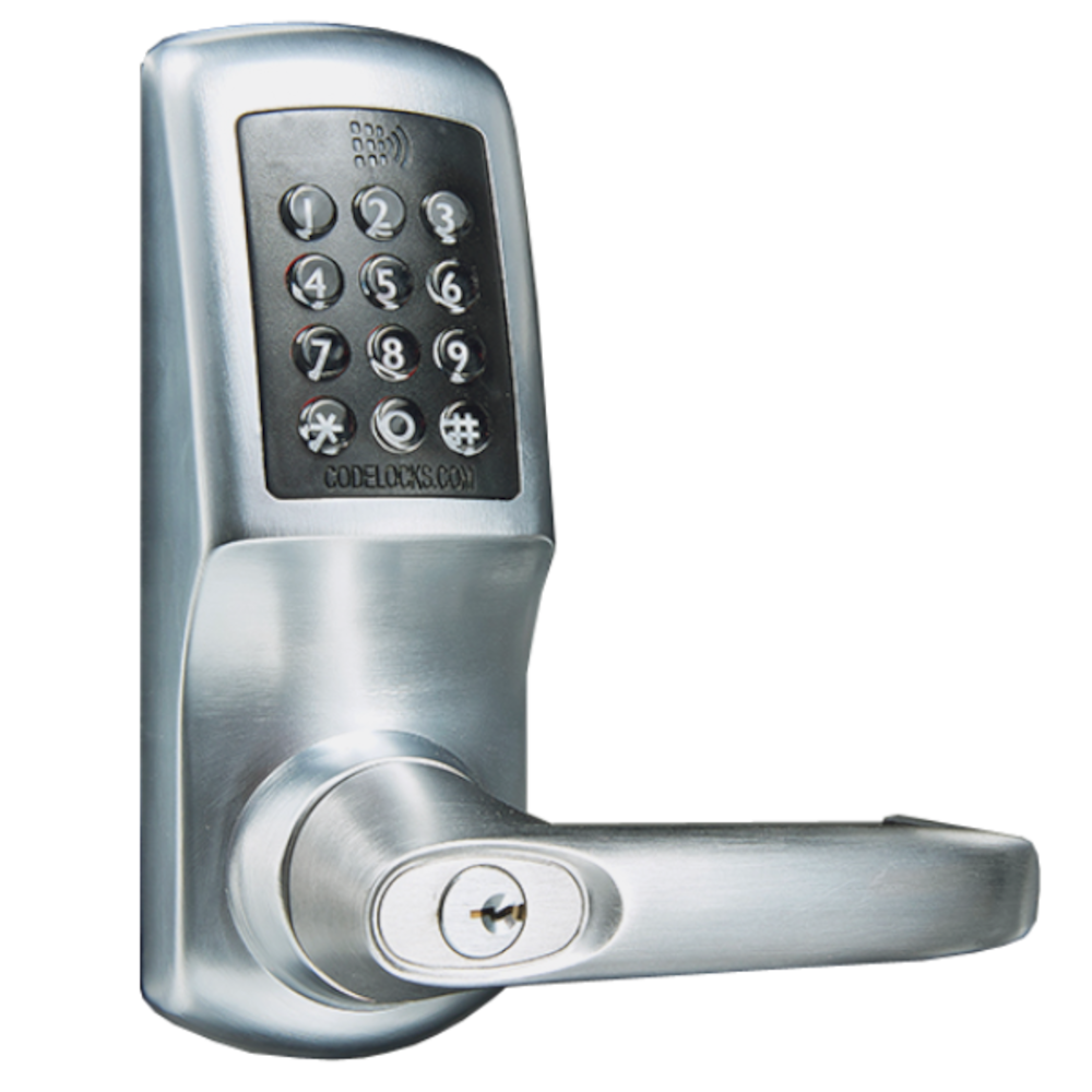 CODELOCKS CL5520CC Connect Share Smart Digital Lock With Netcode & Mortice Sashlock CL5520CC Connect Share BS - Brushed Steel
