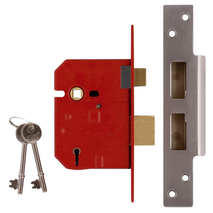 UNION 2234 5 Lever Sashlock 64mm Keyed To Differ - Satin Chrome