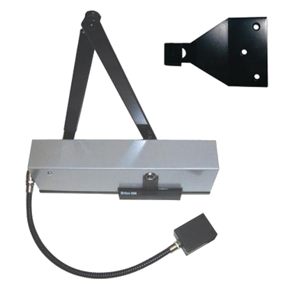 BRITON 996 Series Hold Open Door Closer Fig 66 - Silver Enamelled