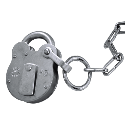 WALSALL LOCKS FB Old English Padlock FB1 53mm Keyed Alike c/w 400mm Chain - Galvanised