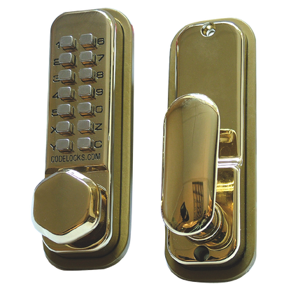 CODELOCKS CL255 Digital Lock With Optional Holdback CL255 - Polished Brass