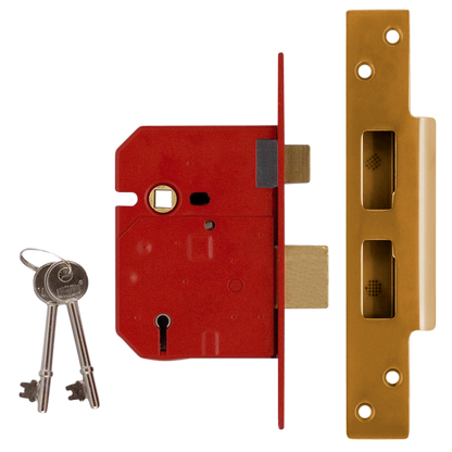 UNION 2234 5 Lever Sashlock 64mm Keyed Alike - Polished Lacquered Brass