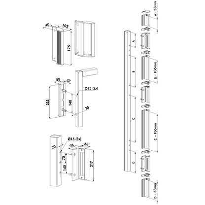 LOCINOX N-Line Mag Kit 3000 For Swing Gates