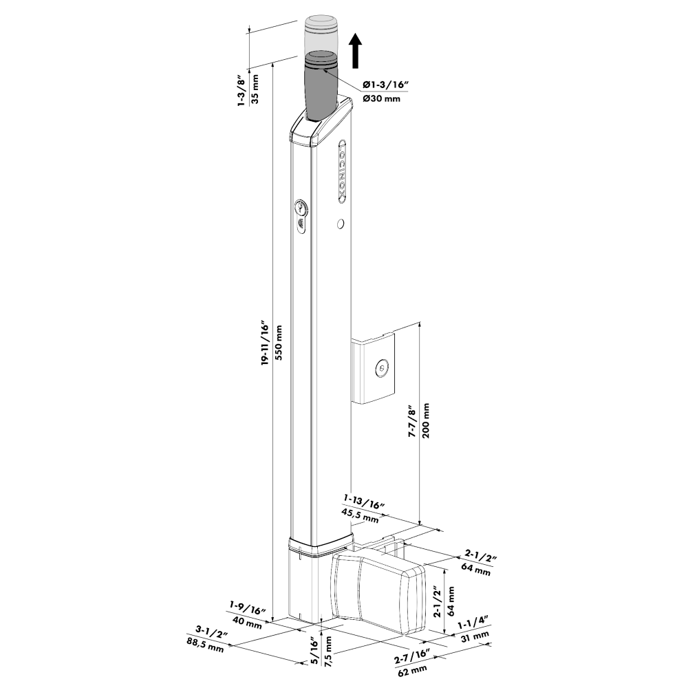 LOCINOX Fortima QF Magnetic Gate Catch For Single Gates