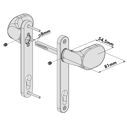 LOCINOX 3006PAD Gate Handle Set With Fixed And/Or Rotating Function