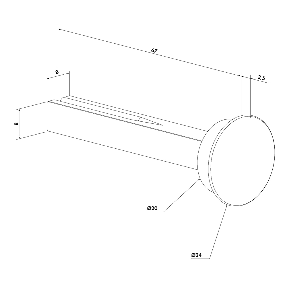 LOCINOX 90mm Half Shaft Spindle