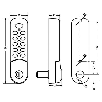 LOCKEY 3780 Digital Combination Cabinet Cam Lock