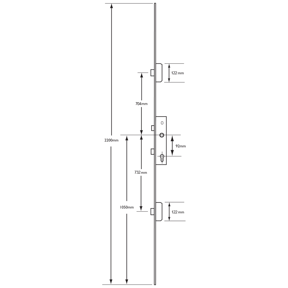 LOCKMASTER Lever Operated Latch & Deadbolt Single Spindle - 2 Dead Bolt