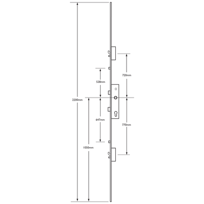 LOCKMASTER Lever Operated Latch & Deadbolt - 2 Hook 2 Anti-Lift 2 Roller