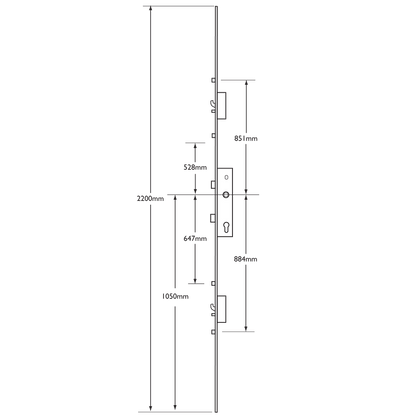 LOCKMASTER Lever Operated Latch & Deadbolt - 2 Hook 2 Anti-Lift 4 Roller