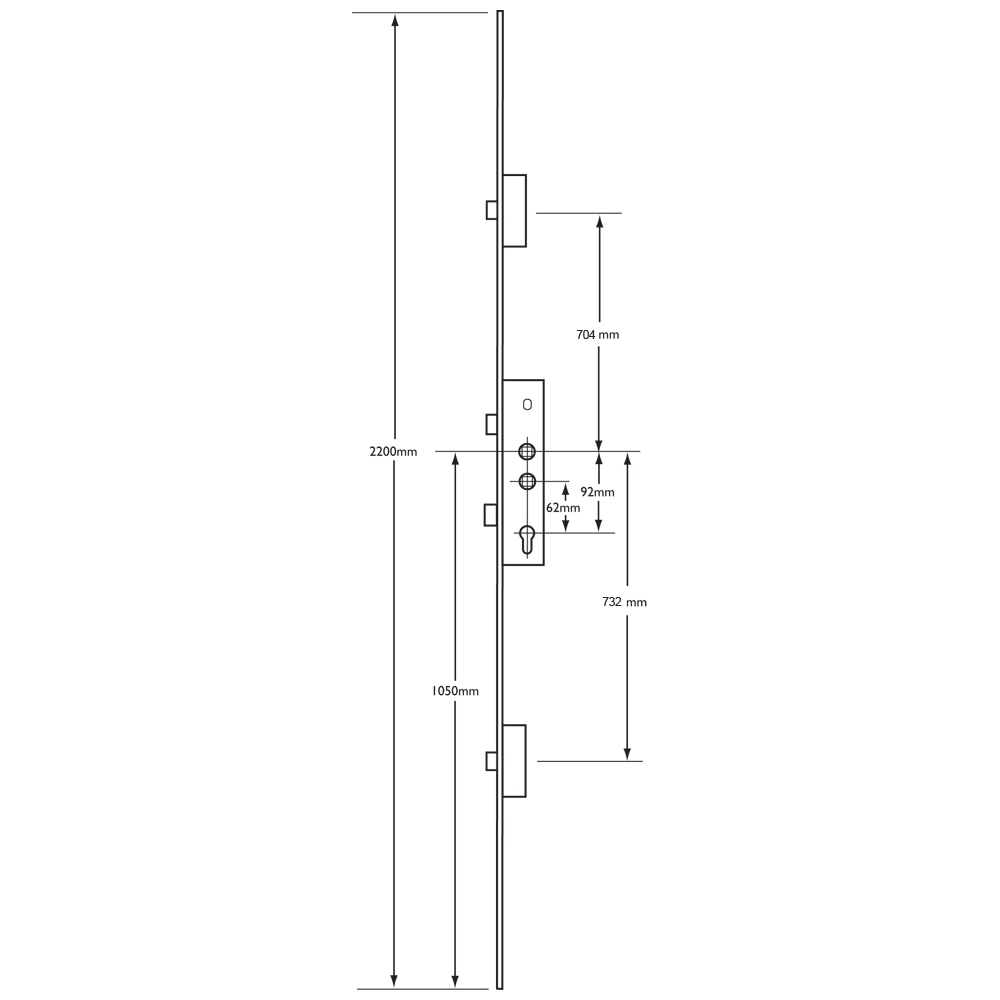 LOCKMASTER Lever Operated Latch & Deadbolt Twin Spindle - 2 Dead Bolt
