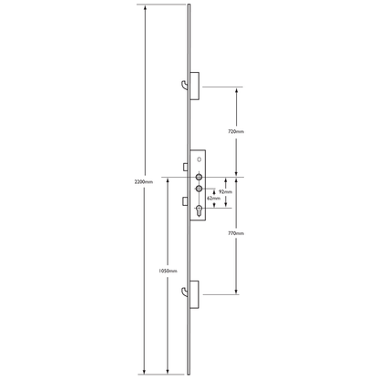 LOCKMASTER Lever Operated Latch & Deadbolt Twin Spindle - 2 Hook
