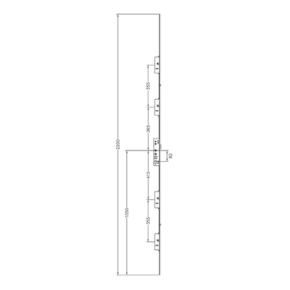 LOCKMASTER Lever Operated Latch & Deadbolt Single Spindle - 4 Hook 2 Anti-Lift 2 Roller