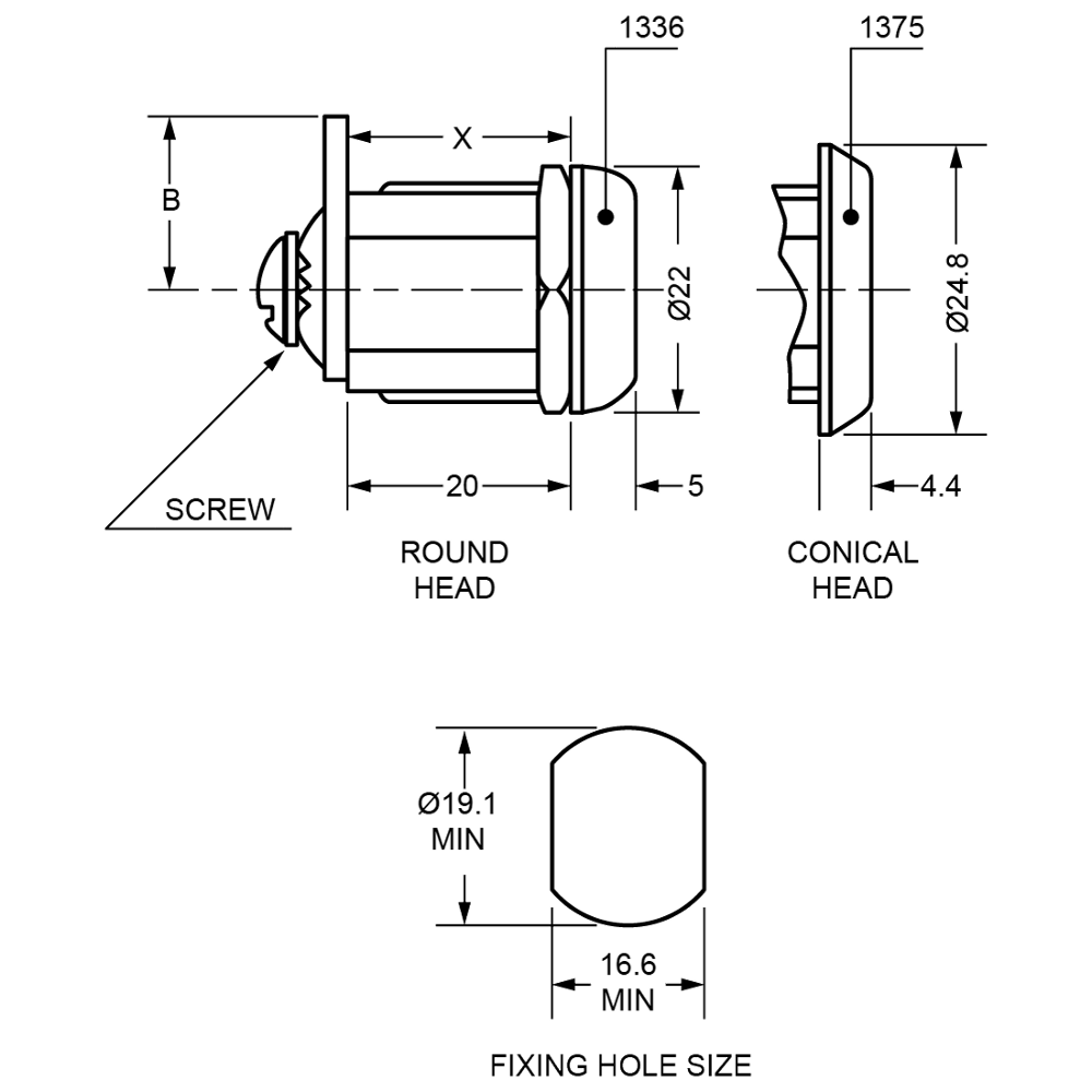 L&F 1336 Nut Fix Camlock