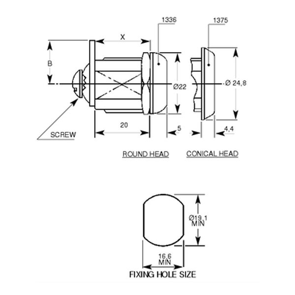 L&F 1336 Nut Fix Camlock