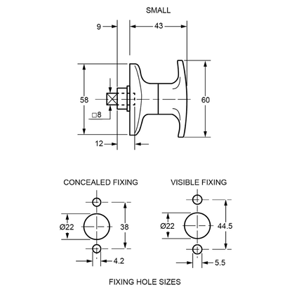 L&F 1601 & 1618 Small T Garage Door Handle