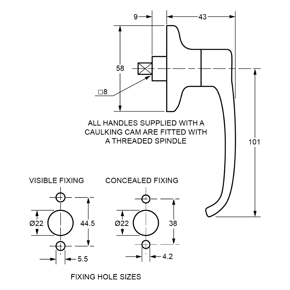 L&F 1602 L Garage Door Handle