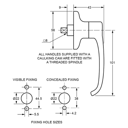 L&F 1602 L Garage Door Handle